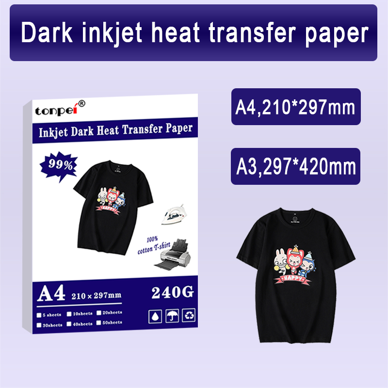 White Toner Transfer Paper - A3 A4 Iron On T Shirt