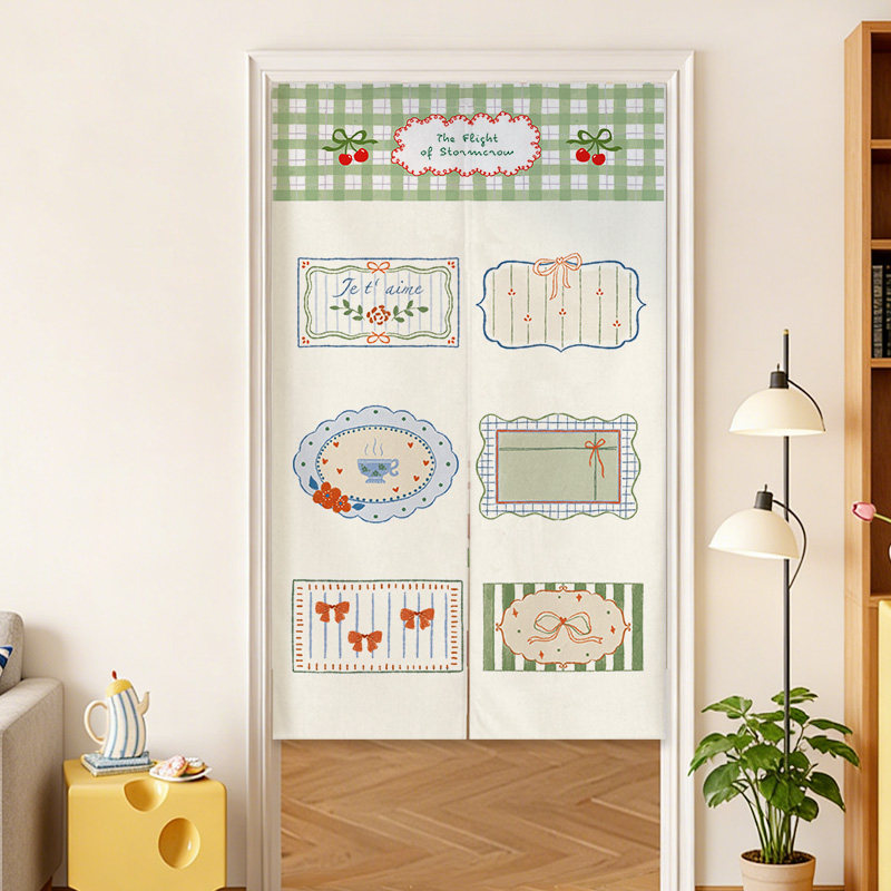 VIKAMA Blue Grid French Noren  - Commercial Window Printing reseña y precio