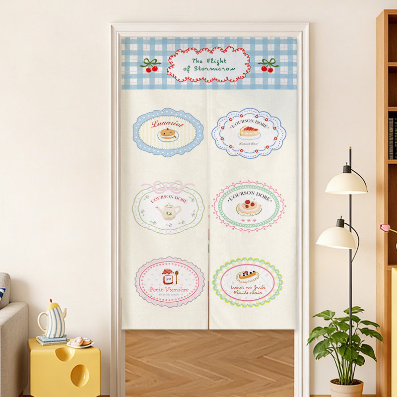 VIKAMA Blue Grid French Noren  - Commercial Window Printing reseña y precio