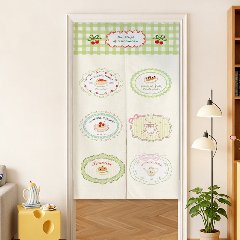 VIKAMA Blue Grid French Noren  - Commercial Window Printing reseña y precio