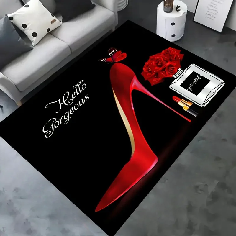 Red High Heel Print Area Rug,  - Commercial Printing Supplies reseña y precio