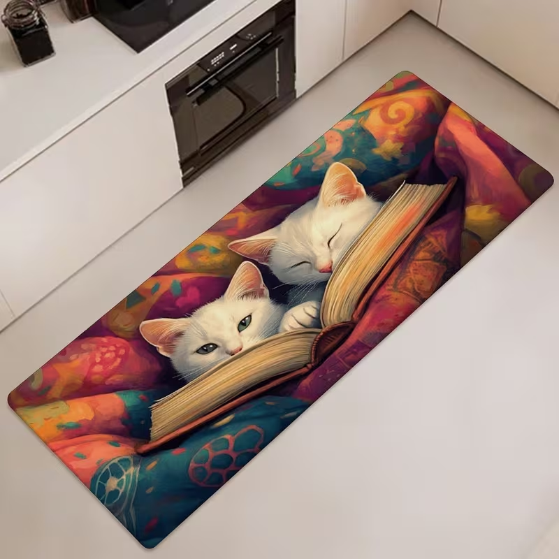 Cute Black Pug Dog Runner Rug  - Commercial Wrap Printing reseña y precio