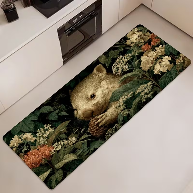 Cute Black Pug Dog Runner Rug  - Commercial Wrap Printing reseña y precio