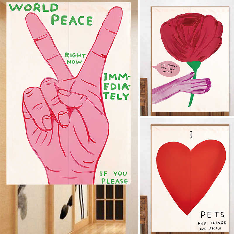 VIKAMA Hand Drawn Heart Noren  - Commercial Window Printing reseña y precio