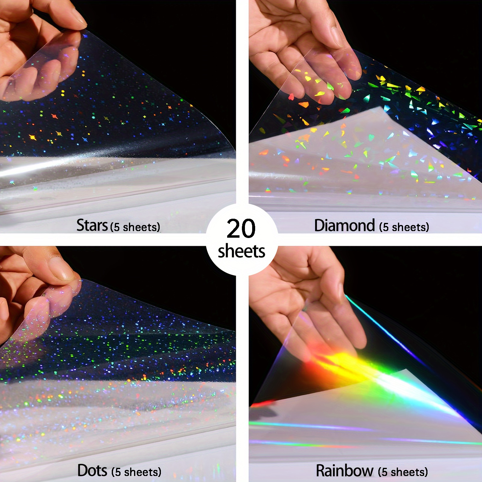 20 Sheets Holographic PVC Stic - Laminator Cold Roll reseña y precio