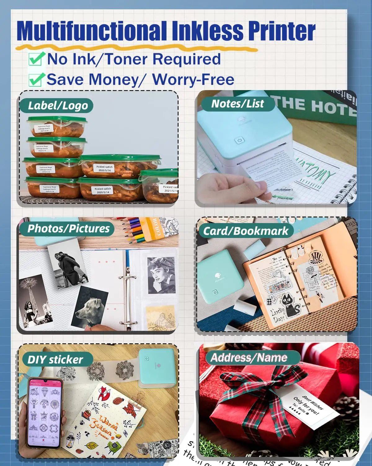 Phomemo M02Pro Mini Portable P - Commercial Photo Printer reseña y precio