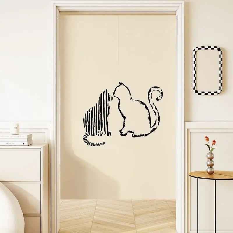 VIKAMA Minimal Line Cat Noren  - Commercial Window Printing reseña y precio