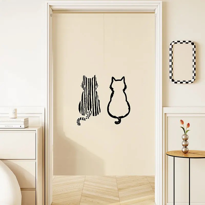 VIKAMA Minimal Line Cat Noren  - Commercial Window Printing reseña y precio