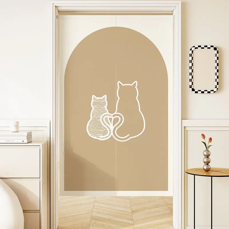 VIKAMA Minimal Line Cat Noren  - Commercial Window Printing reseña y precio