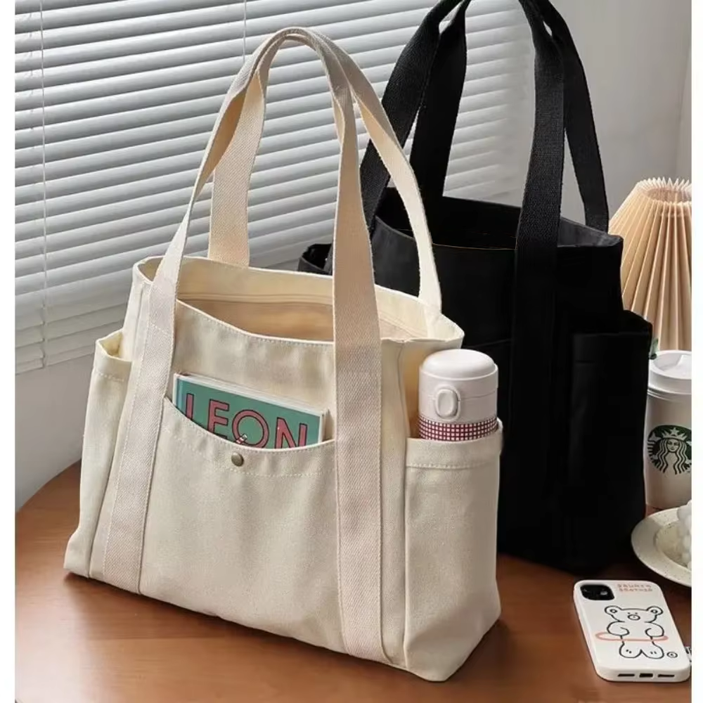 Large Capacity Canvas Tote Bag - Commercial Printing Books reseña y precio