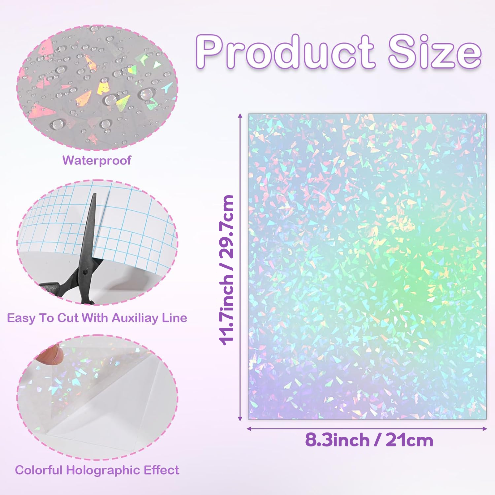 50 Sheets A4 Size Holographic  - Laminator Cold Roll reseña y precio