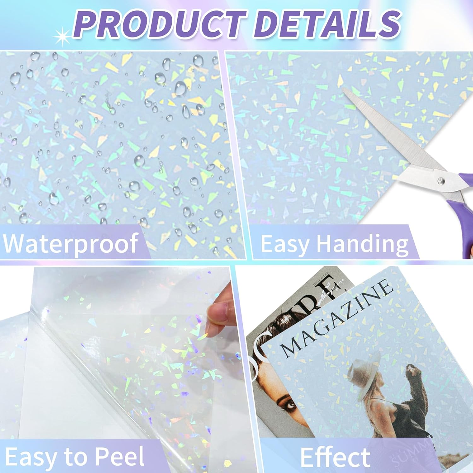 50 Sheets A4 Size Holographic  - Laminator Cold Roll reseña y precio