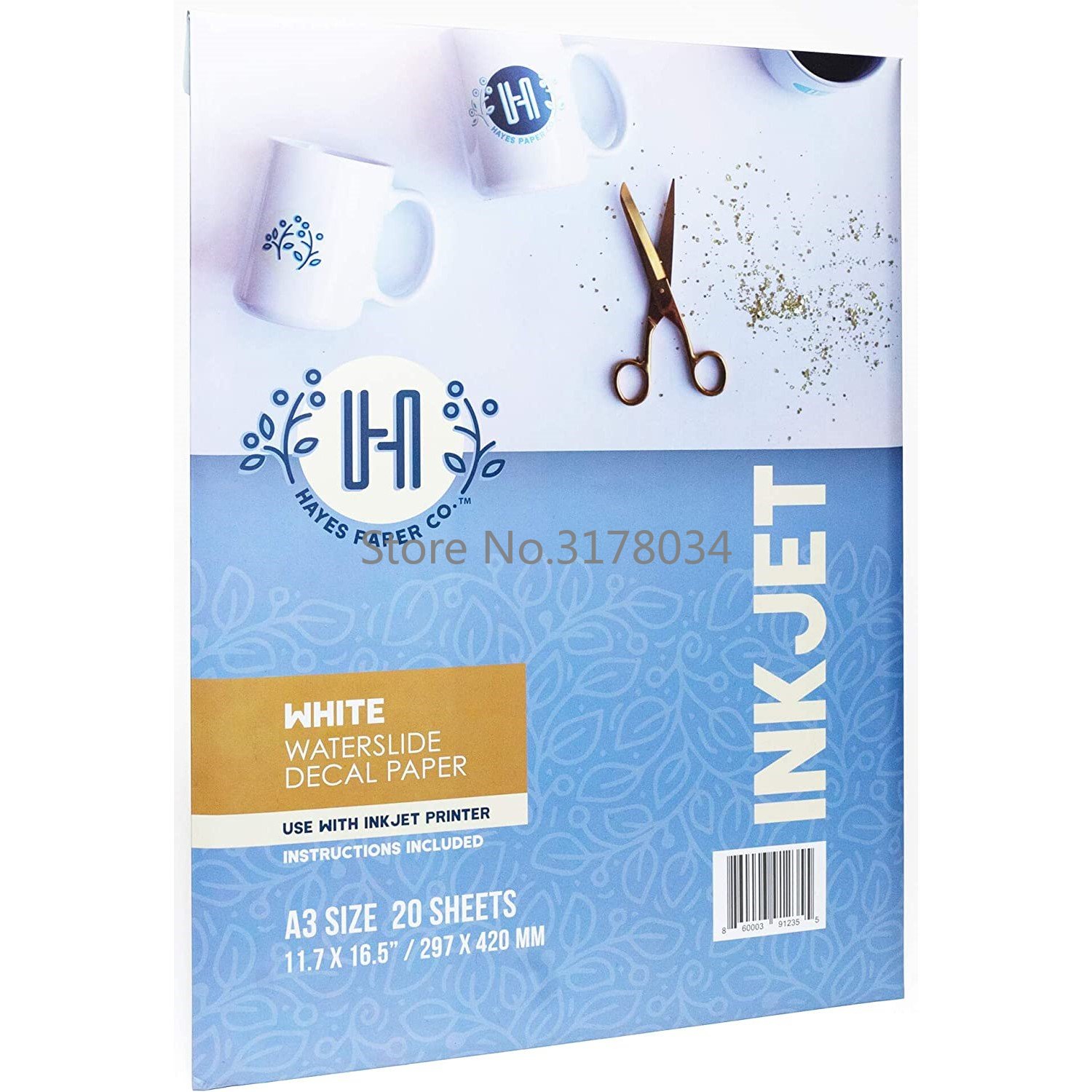 A3 Water Slide Decal Paper WHI - White Toner Transfer Paper reseña y precio